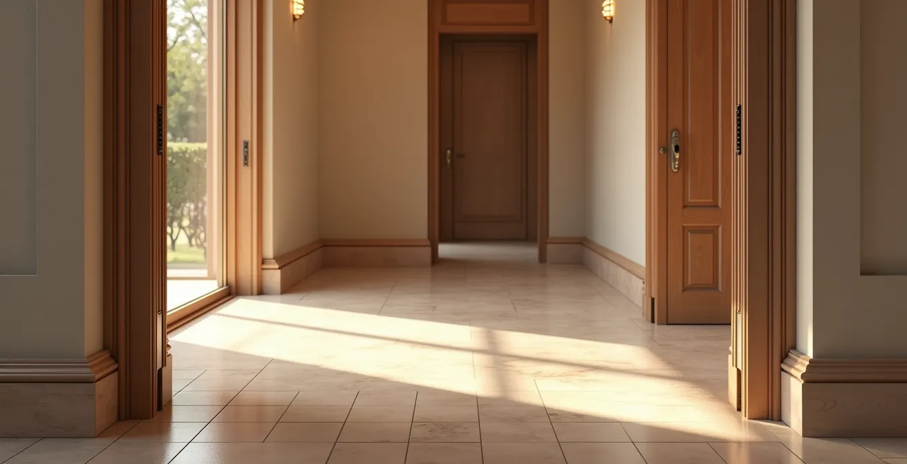 Intérieur élégant mettant en valeur des finitions soignées et des détails architecturaux précis, avec une ambiance lumineuse mettant en exergue la qualité des matériaux et des assemblages